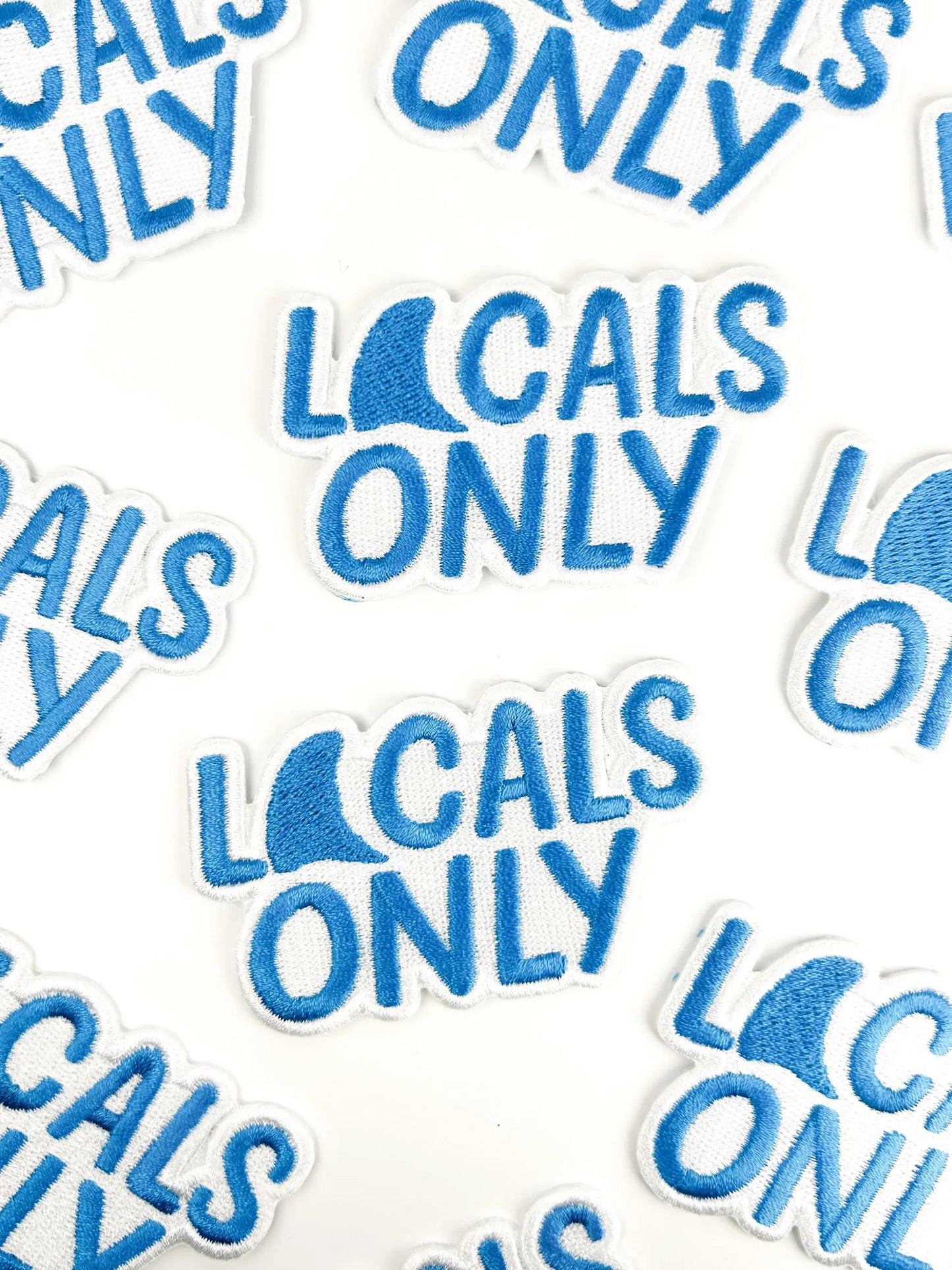 Field Trip Threads - Locals Only Embroidered Patch – Coastal Iron On Shark Fins