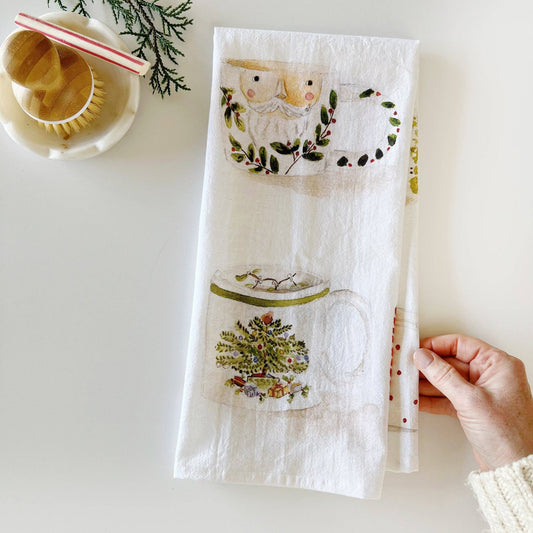 emily lex studio - Christmas mugs tea towel