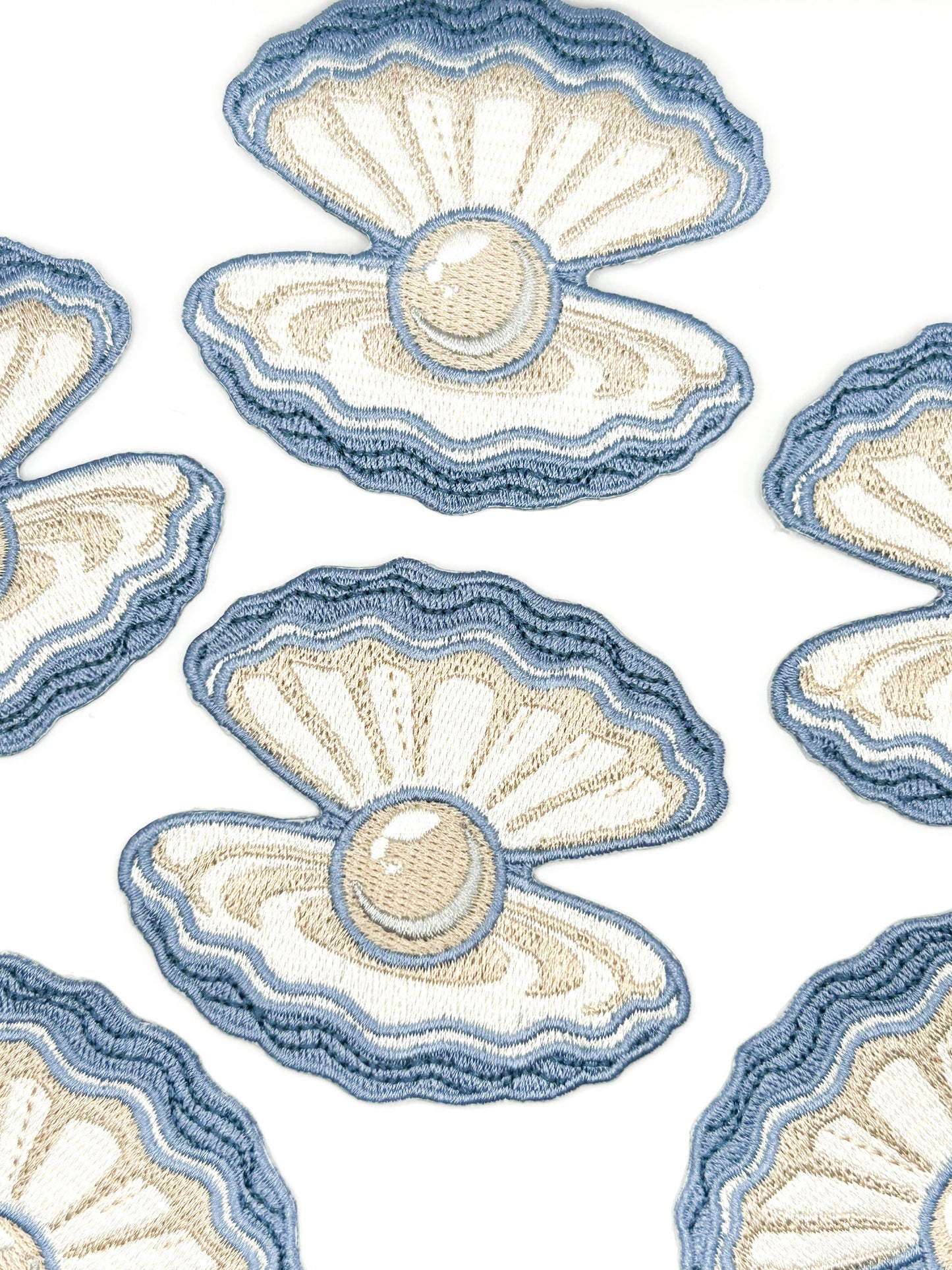 Field Trip Threads - Pearl Oyster Embroidered Patch Coastal Shell Patch Nautical