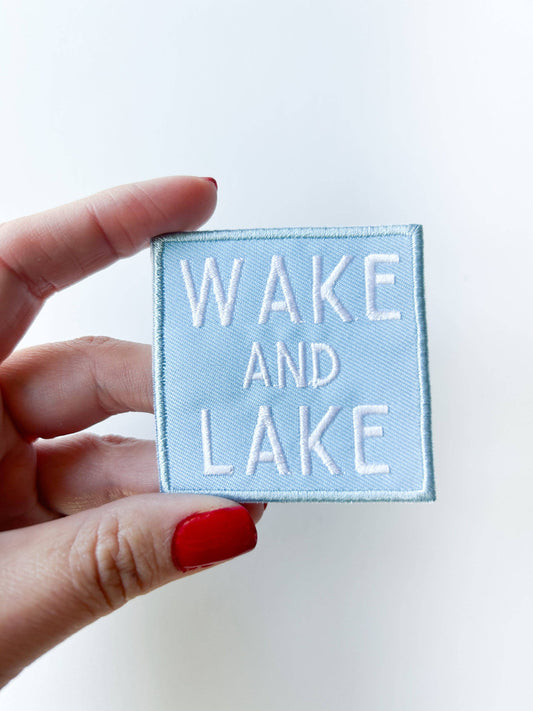 Field Trip Threads - Wake and Lake Light Blue Embroidered Iron On Patch