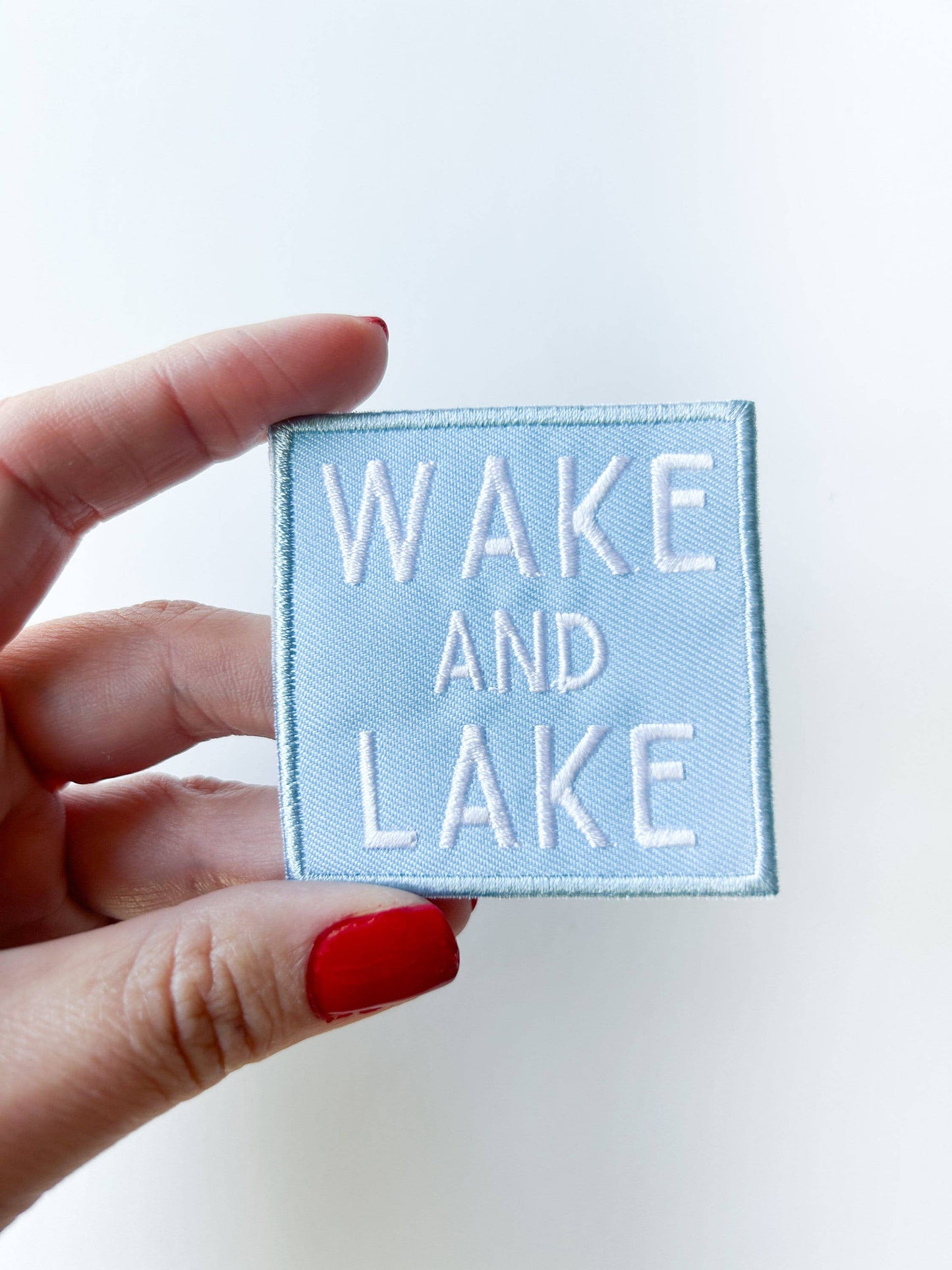 Field Trip Threads - Wake and Lake Light Blue Embroidered Iron On Patch