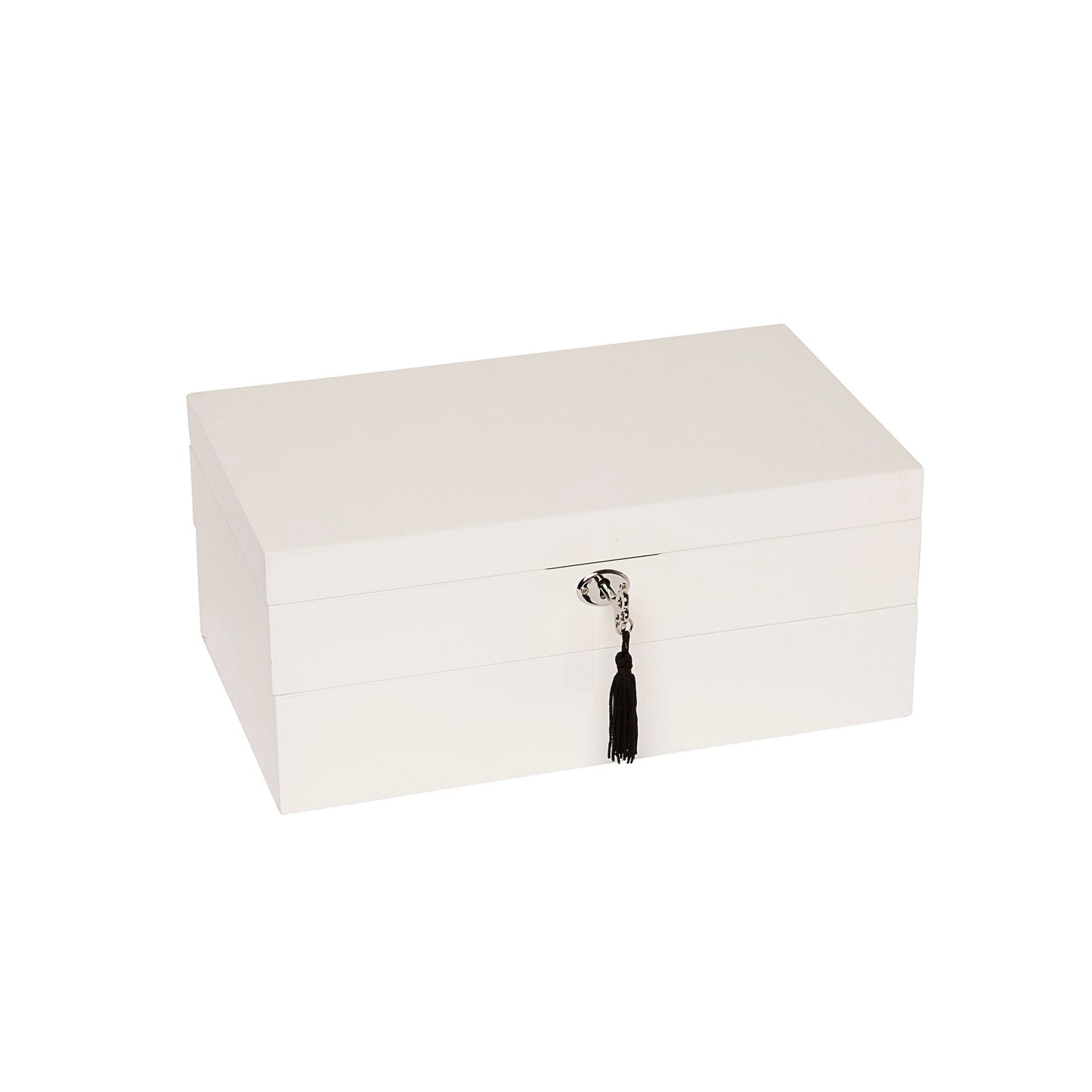 Stackable High-Gloss Jewelry Box: White