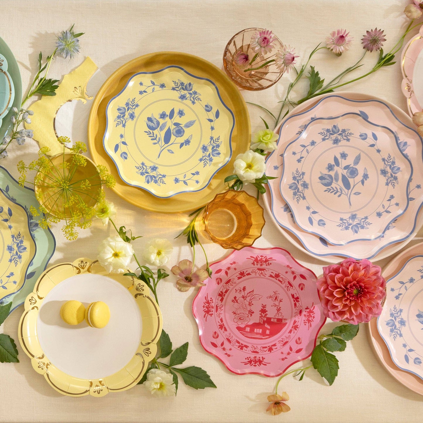 Pink Vintage Botanical Side Plates