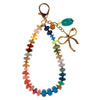 Sensibling Corp. - Bow Charm Accent Multicolor Beaded Wristlet Bag Charm Keychain