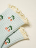 Effortless Club - 🍒 Cherry Ruffle Grip Sock [Baby Blue], Pilates Socks