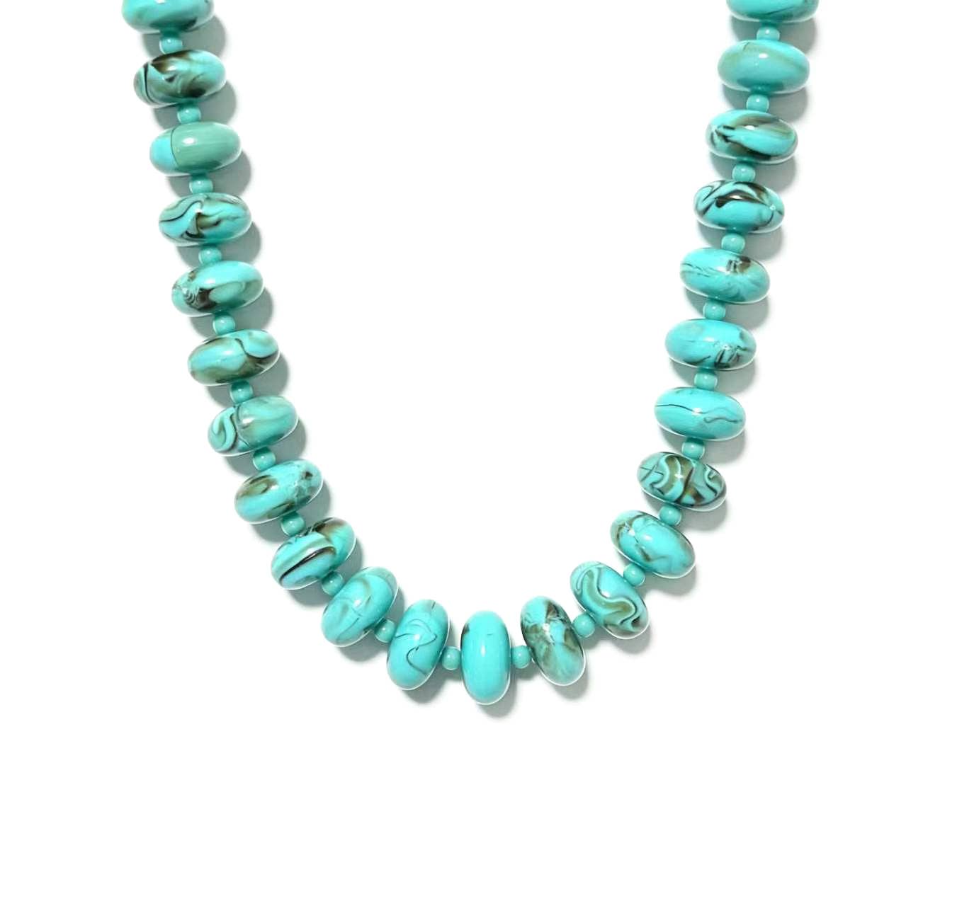 Savvy Bling - Marble Beaded Statement Necklace: Clear Swirl