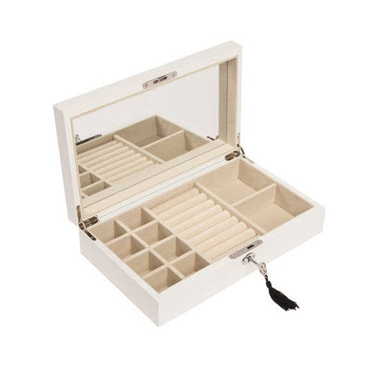 Single Hinged Jewelry Box: White