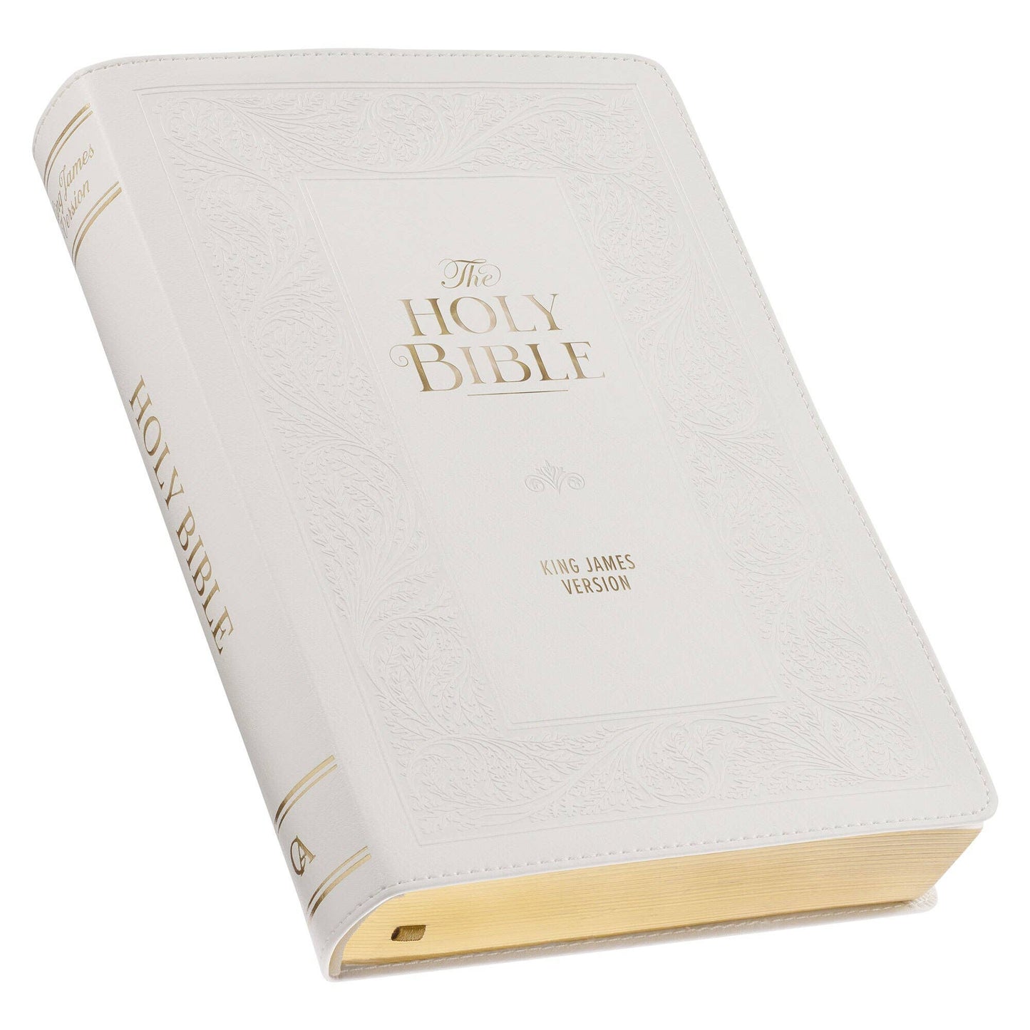 Christian Art Gifts - KJV Bible Giant Print Standard-size Faux Leather, White