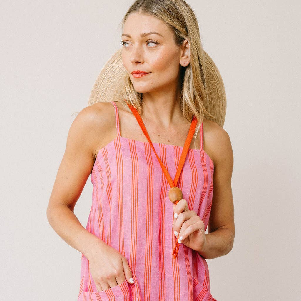 Sunshine Tienda - Orchid Pinstripe Grotto Dress: S