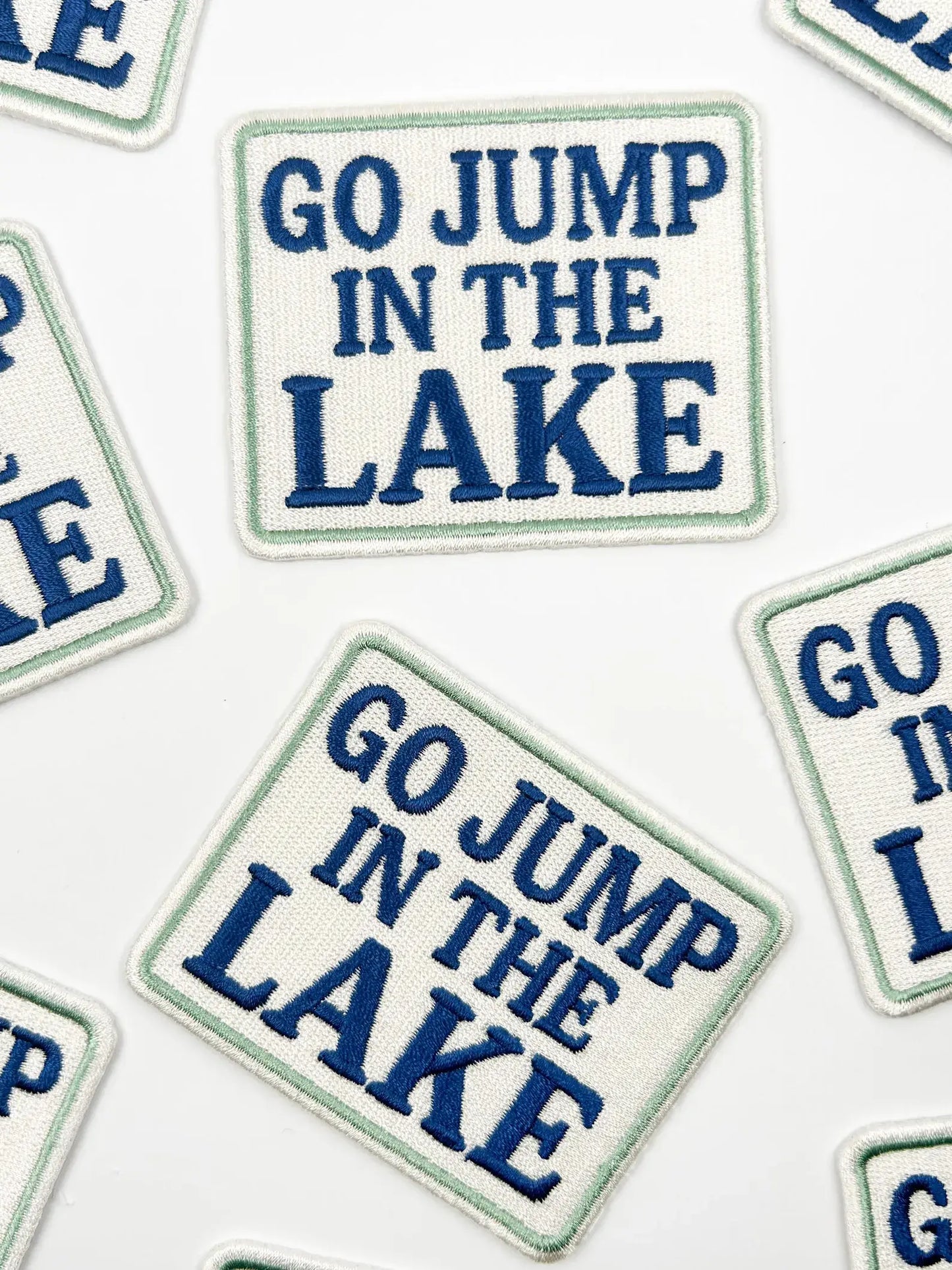 Field Trip Threads - Go Jump in the Lake Patch – Embroidered Iron On Cabin Boat