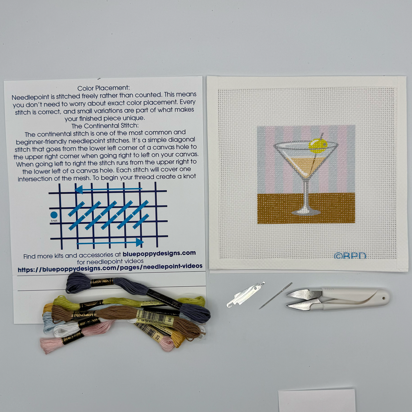 Martini Needlepoint Kit
