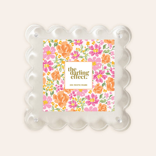 Rectangle Scalloped Acrylic Frame-Clear