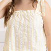 8 Oak Lane - Butter Yellow & White Textured Tie Top Ruffle Sleep Set: LG/XL