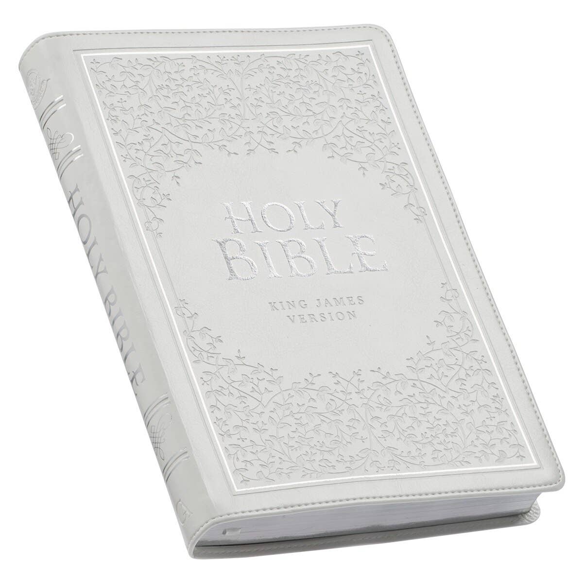 Christian Art Gifts - KJV Bible Thinline LP Faux Leather, White