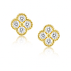Sahira Jewelry Design - Gracie CZ Clover Studs: Gold