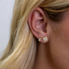 Sahira Jewelry Design - Gracie CZ Clover Studs: Silver
