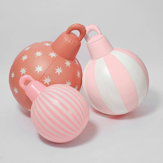 Light Up Christmas Baubles Red Set of 3