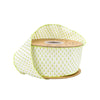 LA Ribbons Wholesale - 2 1/2" Wired Ribbon | Lime Green/White Woven | 10 Yard Roll