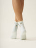 Effortless Club - 🍒 Cherry Ruffle Grip Sock [Baby Blue], Pilates Socks
