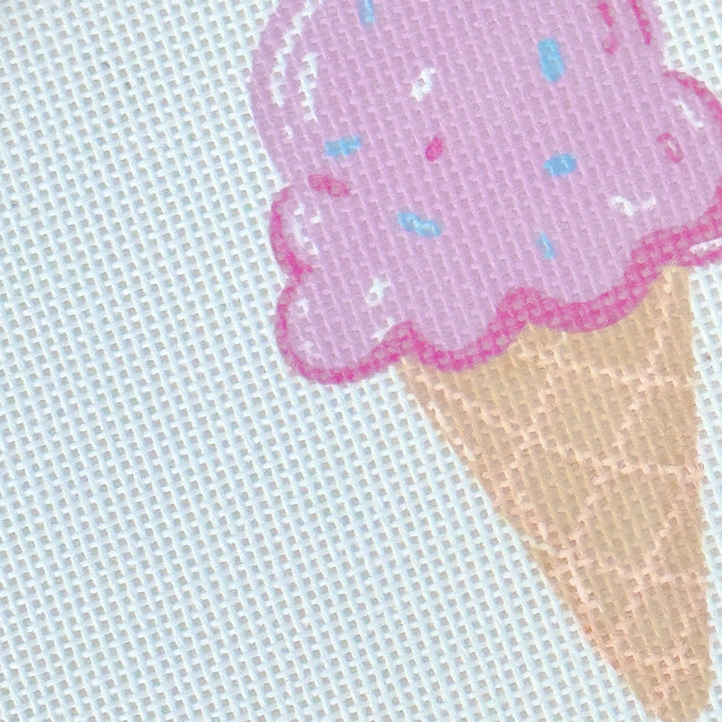 Cotswold Co Designs - Summer Needlepoint Canvas, Artisan Printed, Icecream Needlep