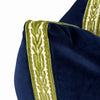 Laura Park Designs - Navy Velvet Pillow with Green Embroidery: One Size