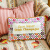 Furbish Studio - Drink Champagne Needlepoint Pillow