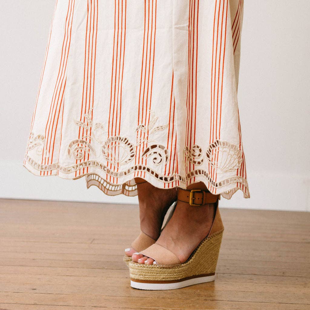 Sunshine Tienda - Cherry Pinstripe Sophia Dress: S