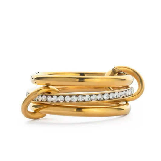 Savvy Bling - Gold Pave Stacker Ring Waterproof : 7