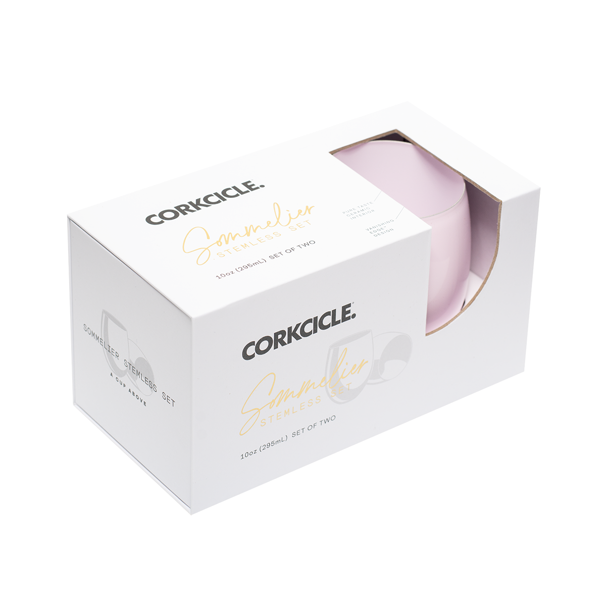 Sommelier Stemless Wine Glass Pink