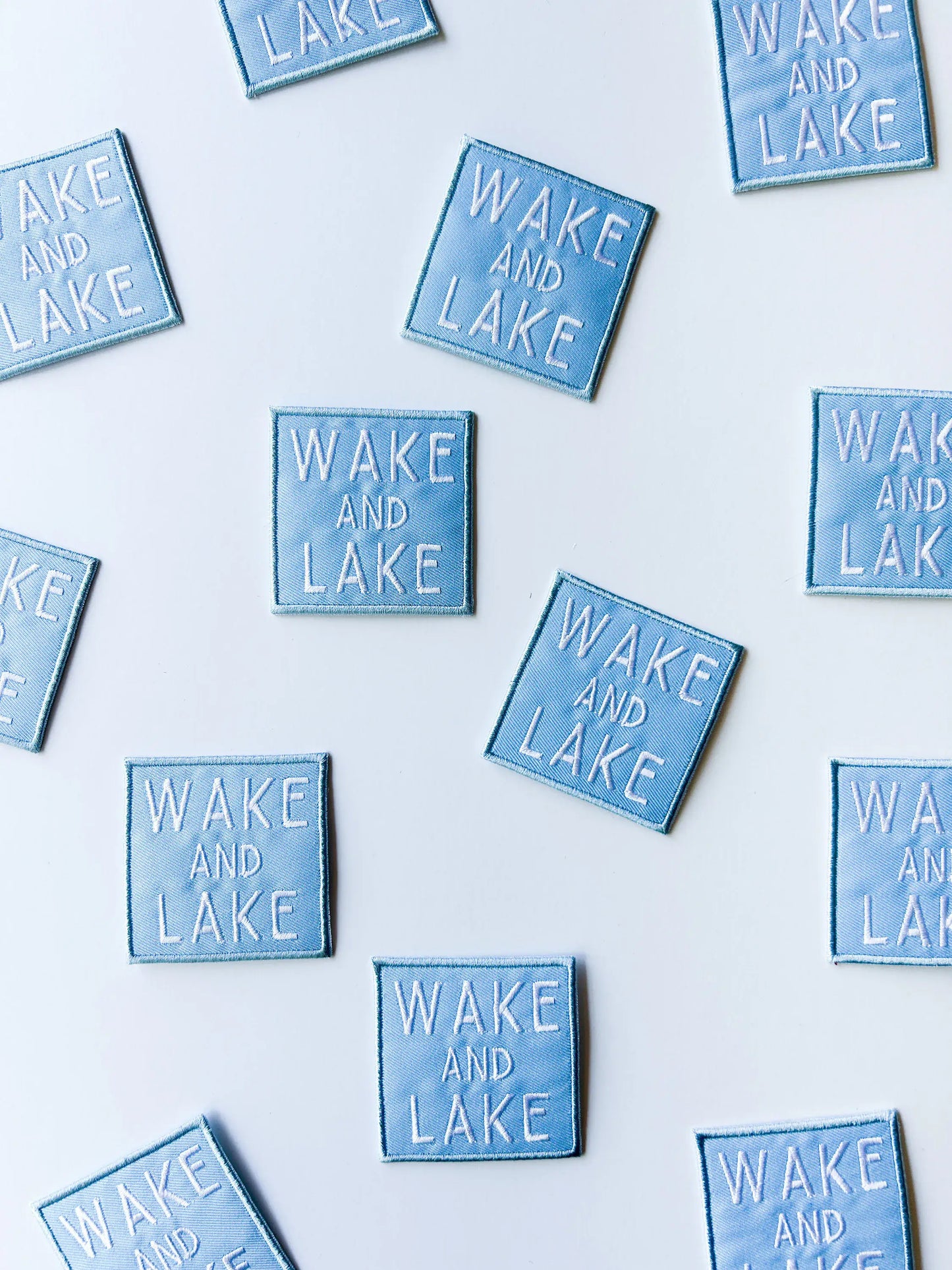 Field Trip Threads - Wake and Lake Light Blue Embroidered Iron On Patch