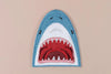 Field Trip Threads - Shark Face Embroidered Iron-On Patch Teeth Ocean Beach Coast