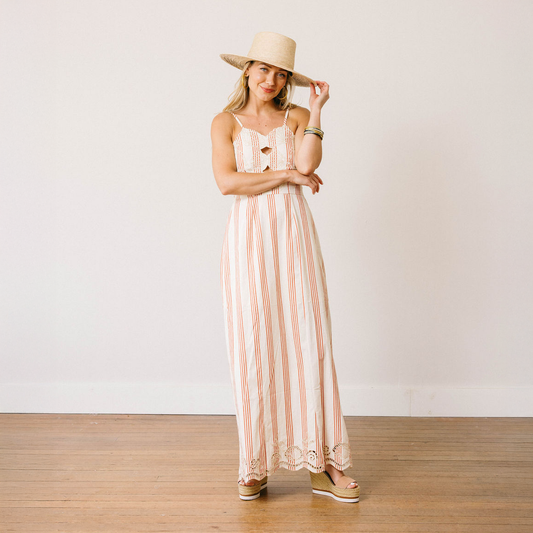 Sunshine Tienda - Cherry Pinstripe Sophia Dress: S