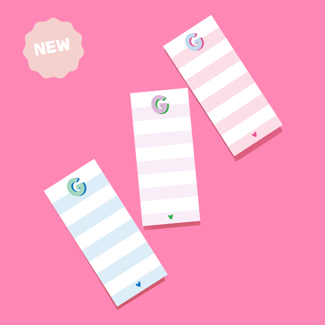 Joy Creative Shop - NEW - Initial Tall & Skinny Notepads: Sky & Bright Pink / J