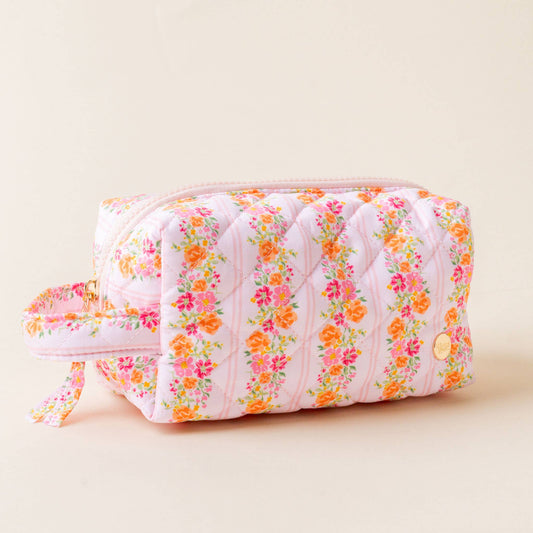 Quilted Cosmetic Pouch Petal Pink