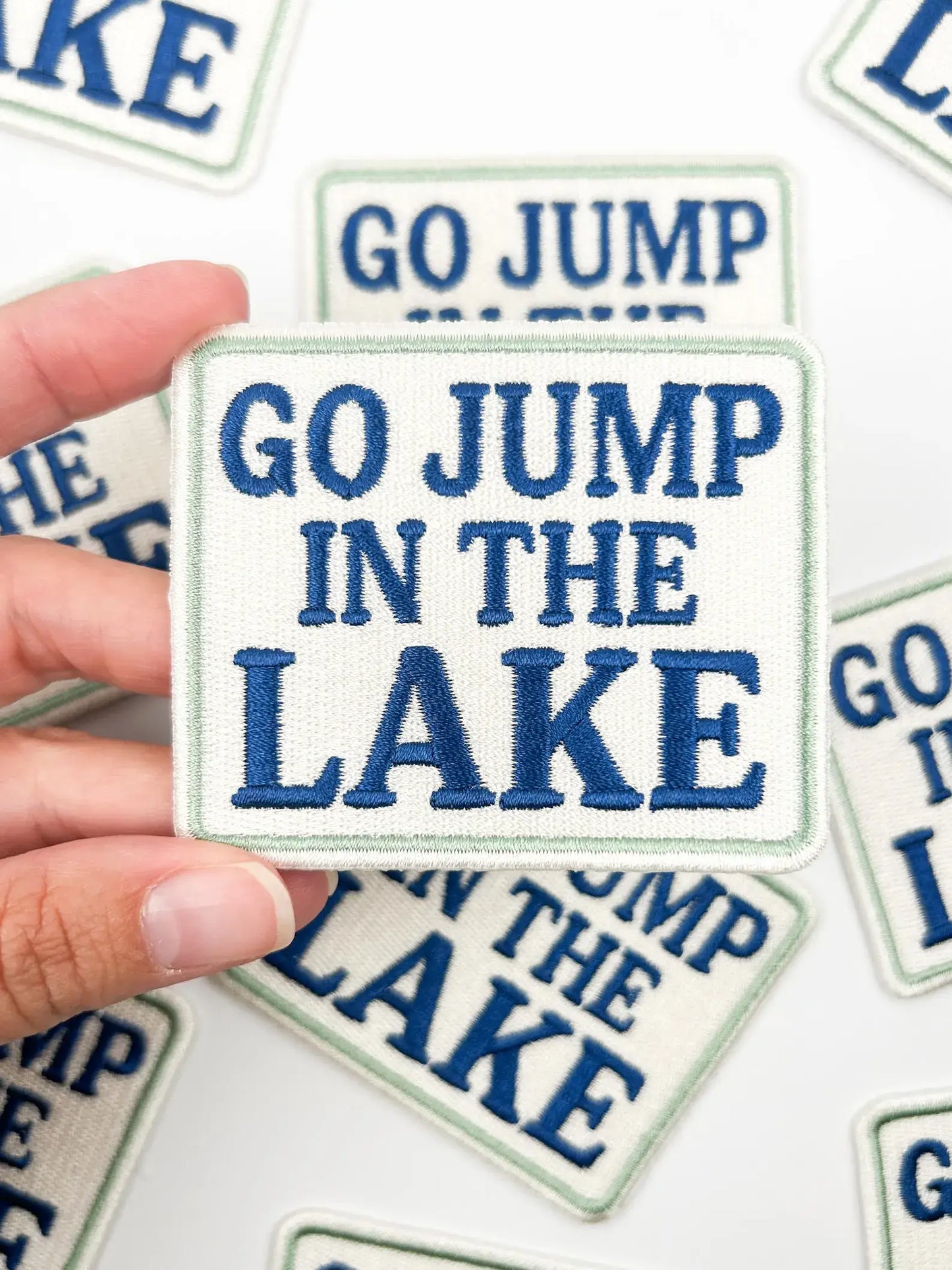 Field Trip Threads - Go Jump in the Lake Patch – Embroidered Iron On Cabin Boat
