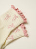 Pink Bow Ruffle Grip Sock