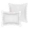 Laura Park Designs - Scalloped Sham, Pink / White: Euro, 26" x 26"