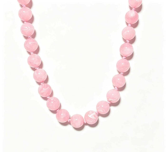 Savvy Bling - Marble Beaded Statement Necklace: Blush Glow