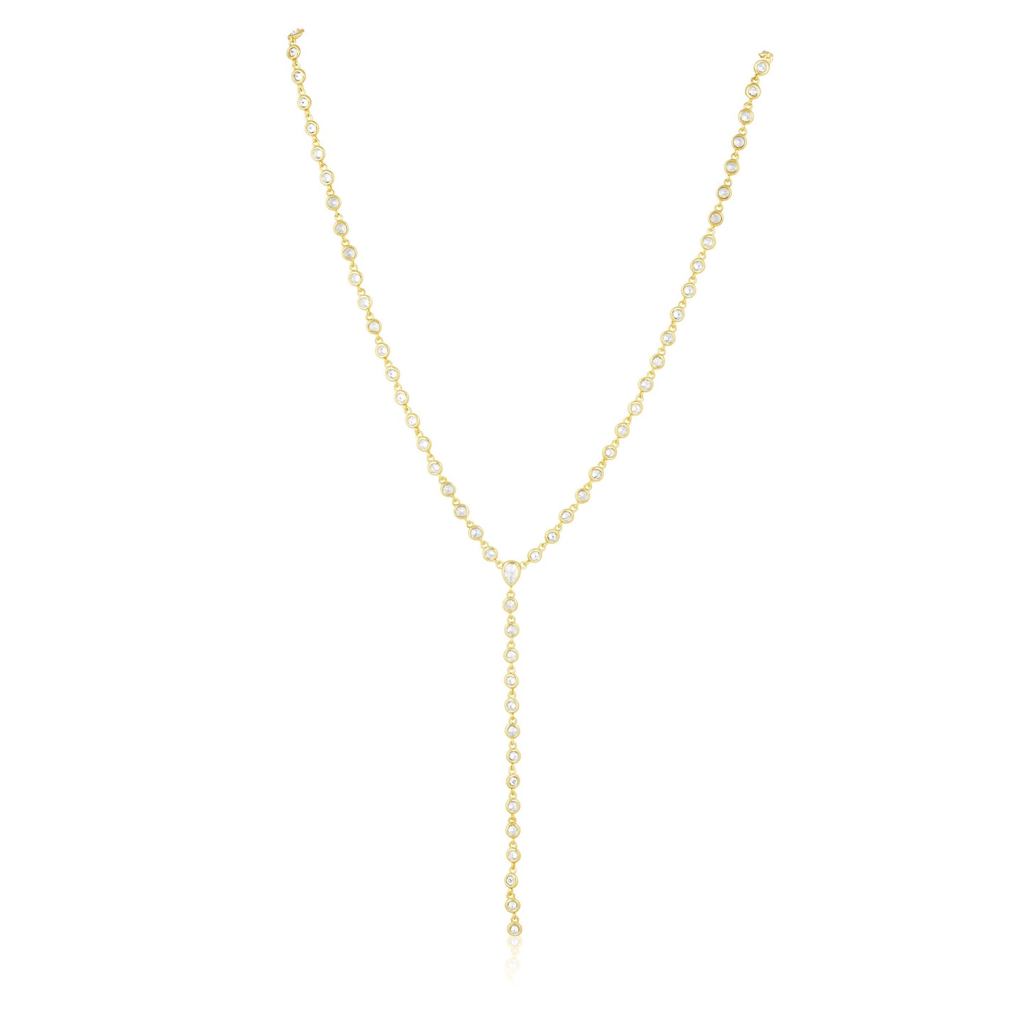 Sahira Jewelry Design - Anastasia Cz Lariat: Yellow Gold