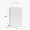 Nashville Wraps - White Kraft Retail Paper Shopping Bags: 100 Pack / Rose 5.25x3.5x8.25"