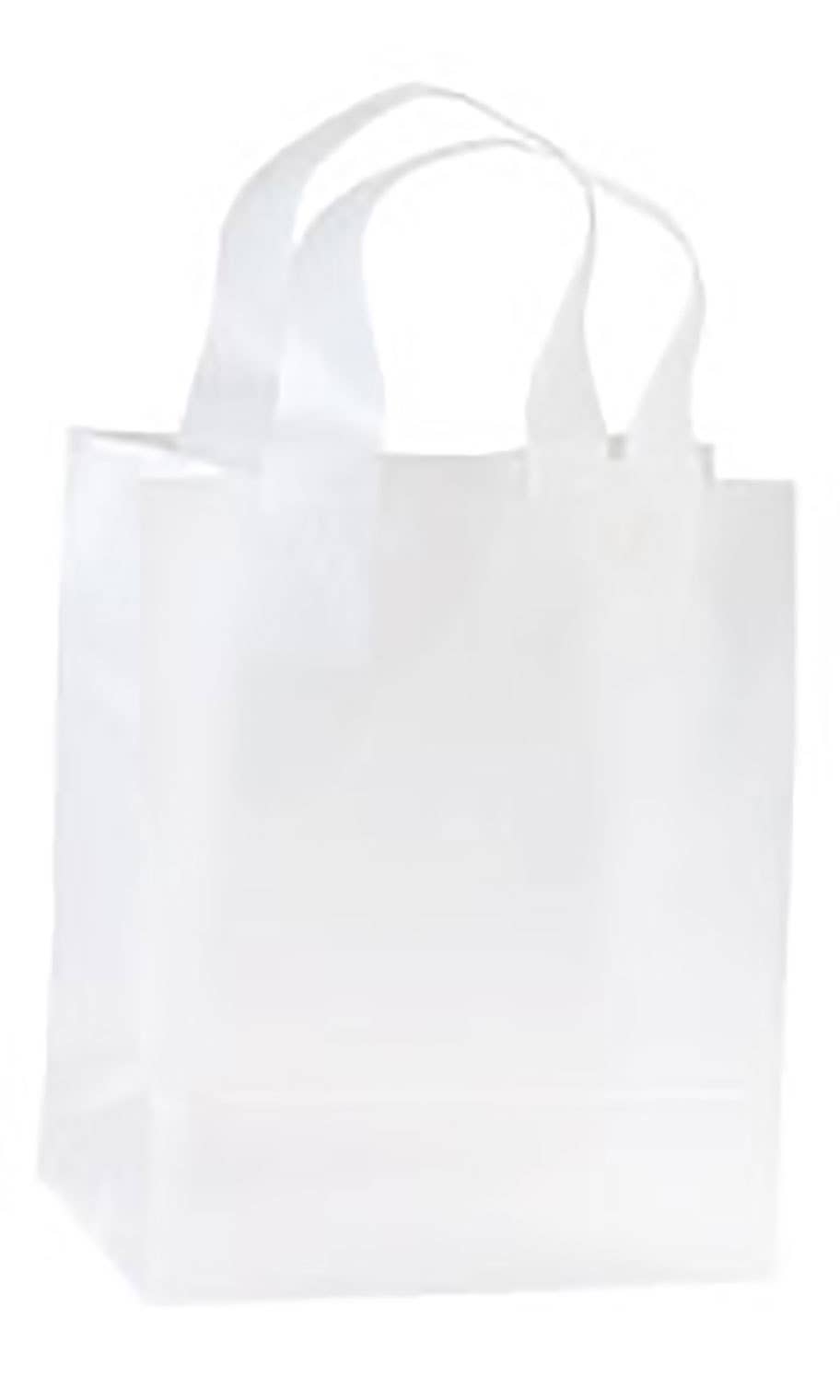 Store Supply Warehouse - Frosted Retail Shopping Bags: Clear / Case of 100 / Medium