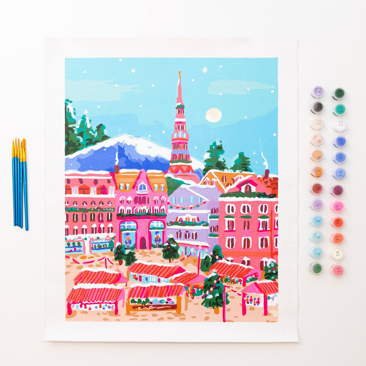 paint anywhere - Winter Markets by Millie Illustrates Paint by Numbers Deluxe