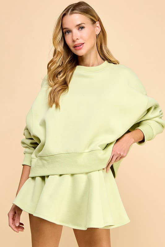 TCEC - CT7976-Dropped Shoulder Sweatshirt : Baby Pink / S