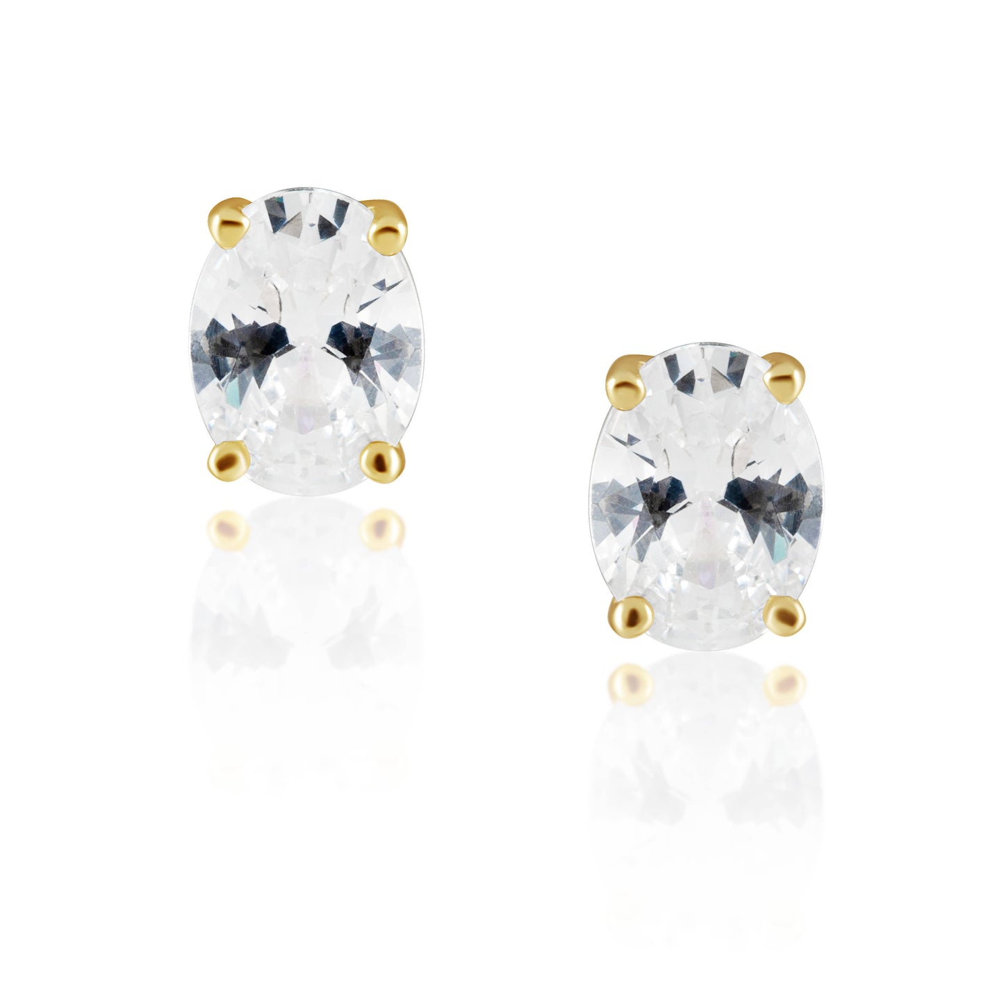 Sahira Jewelry Design - Oval Cut Studs: Gold
