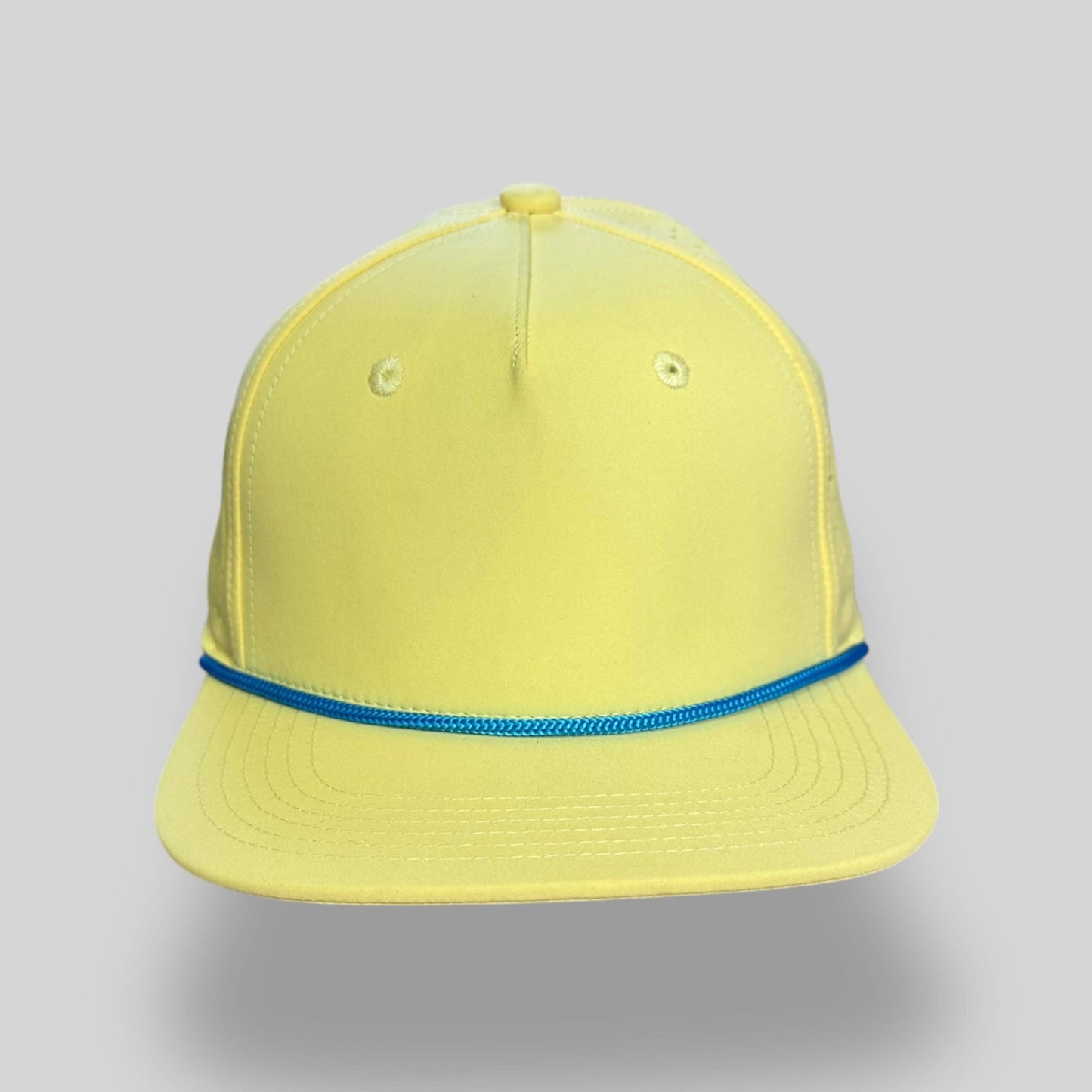 Blank Rope Hats - Perforated Structured Light Yellow / Cayenne Blue Rope