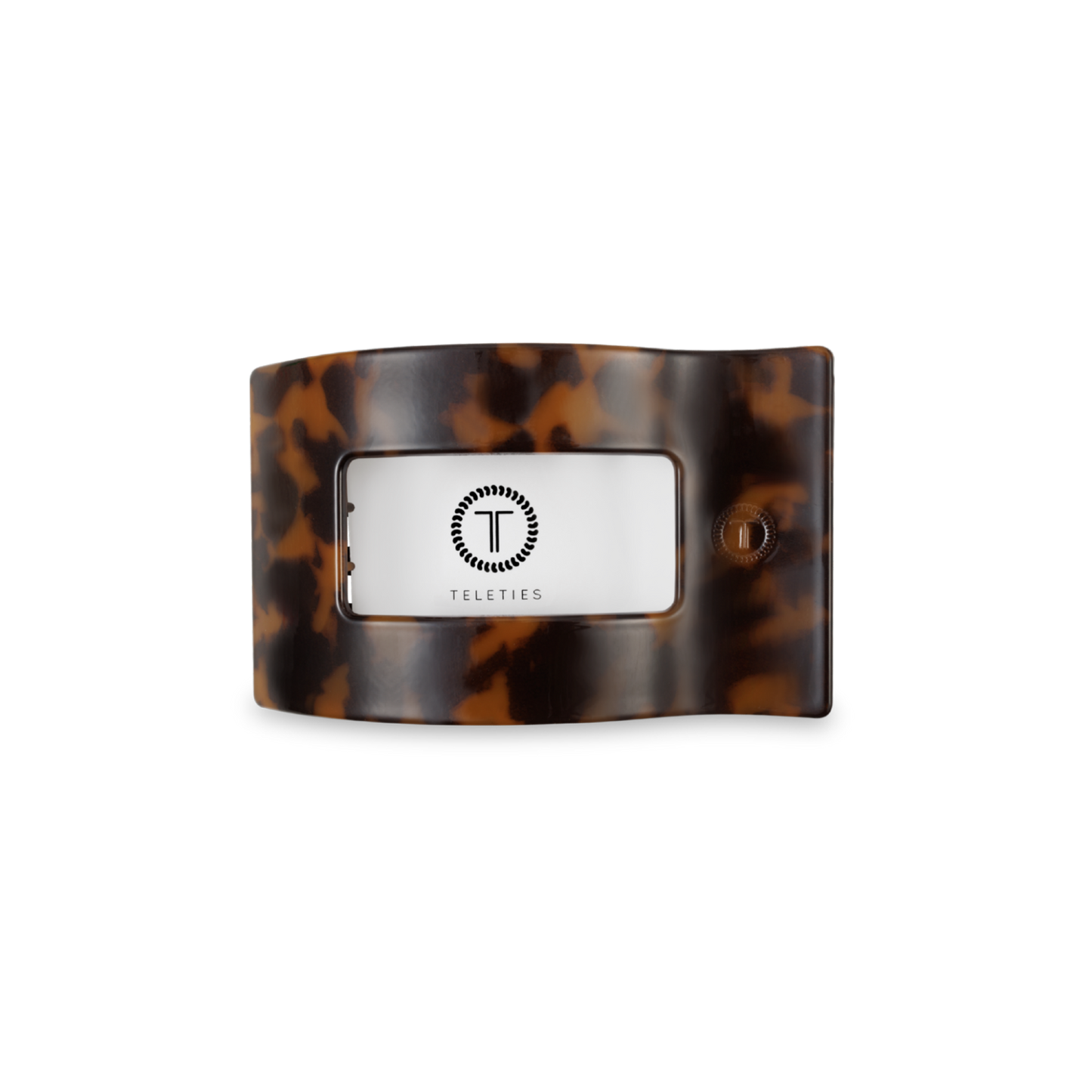 TELETIES - Flat Rectangle Hair Clip | Small | Tortoise