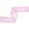 LA Ribbons Wholesale - 2 1/2" Wired Ribbon | Pink/White Woven | 10 Yard Roll