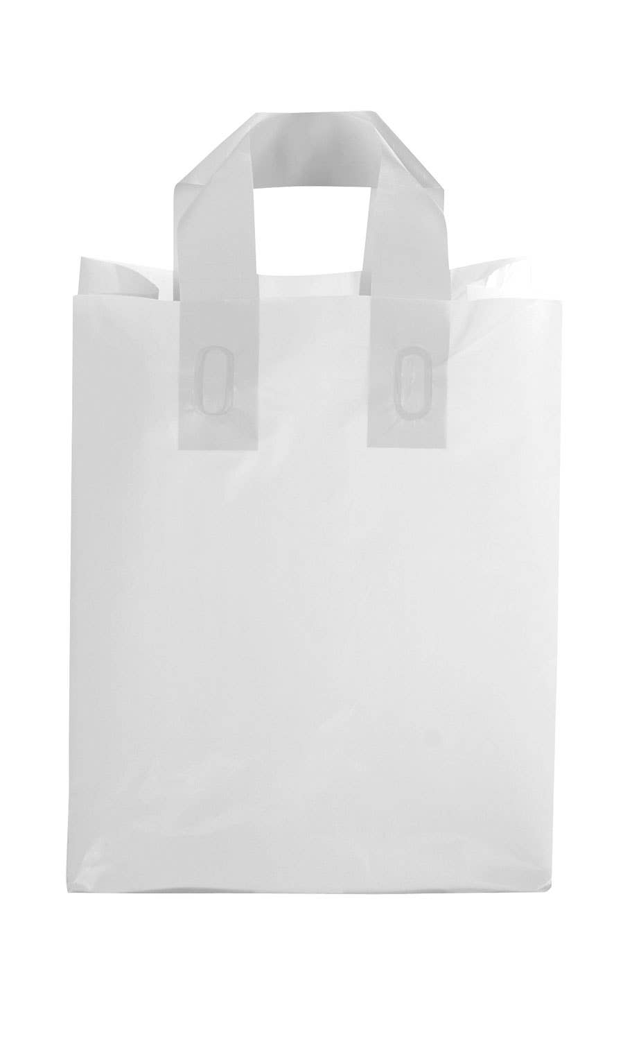 Store Supply Warehouse - Frosted Retail Shopping Bags: Clear / Case of 100 / Medium