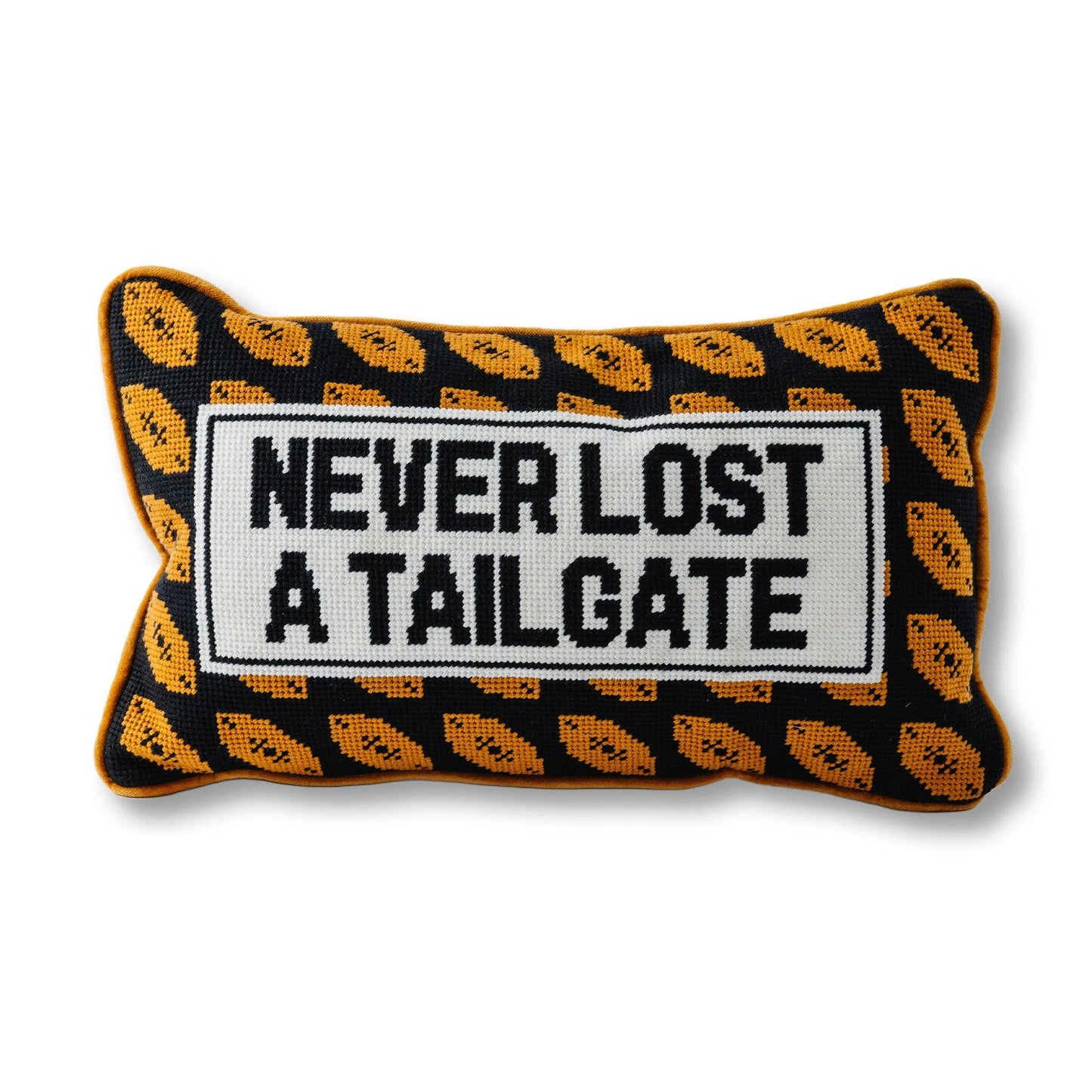 Never Lost A Tailgate Needlepoint Pillow