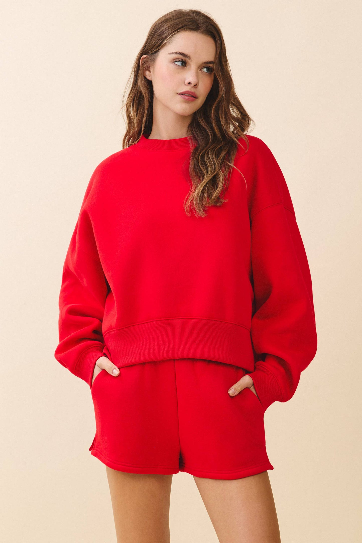 TCEC - CT7976-Dropped Shoulder Sweatshirt : Baby Pink / M